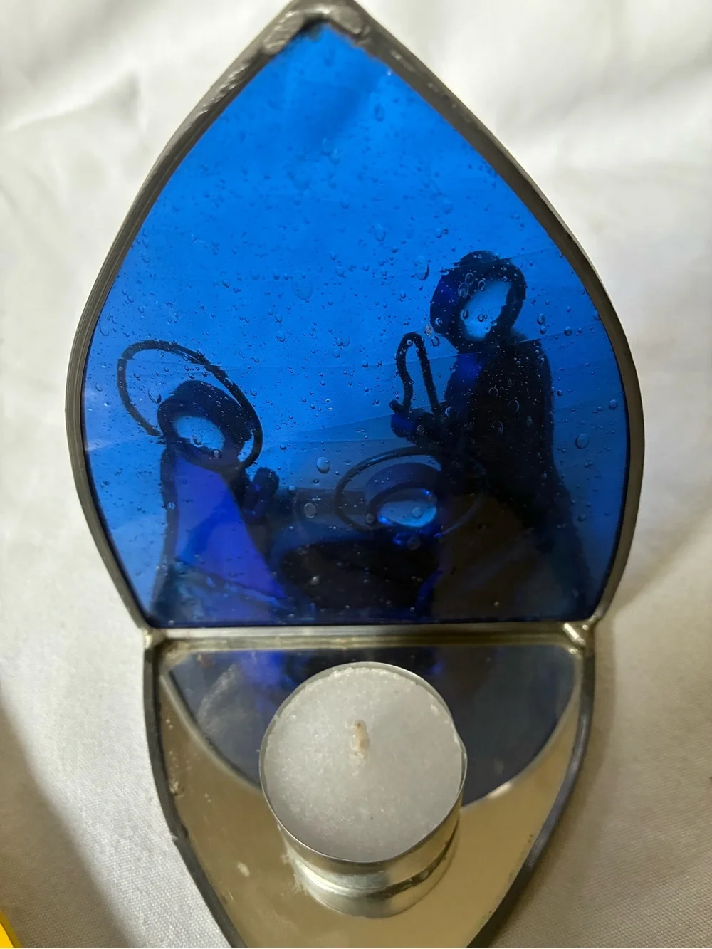 Stained Glass Blue Nativity Scene Home Accent - Unbranded